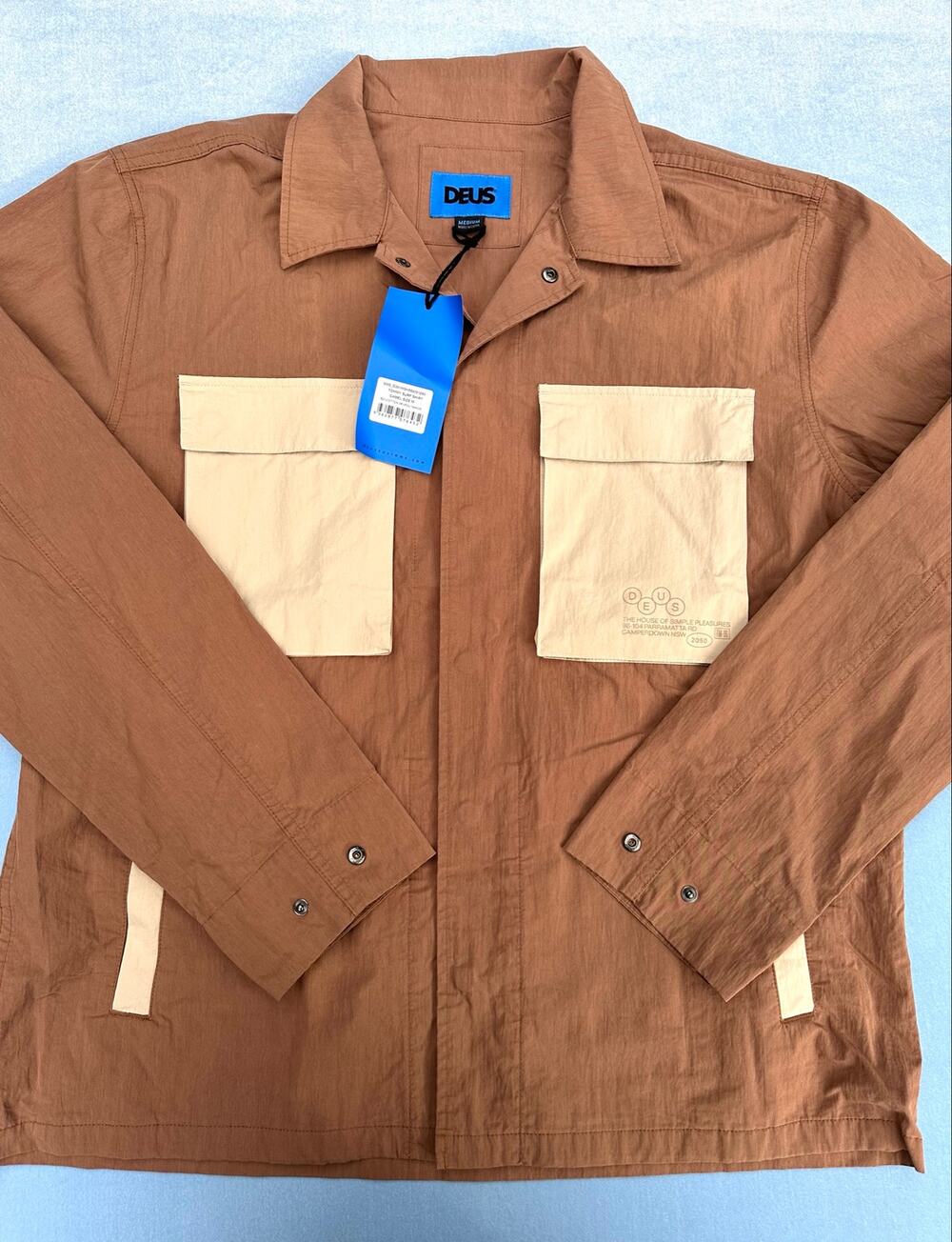 Deus Ex Machina Tommy Surf Shirt Camel Brown Men's Size M - NWT